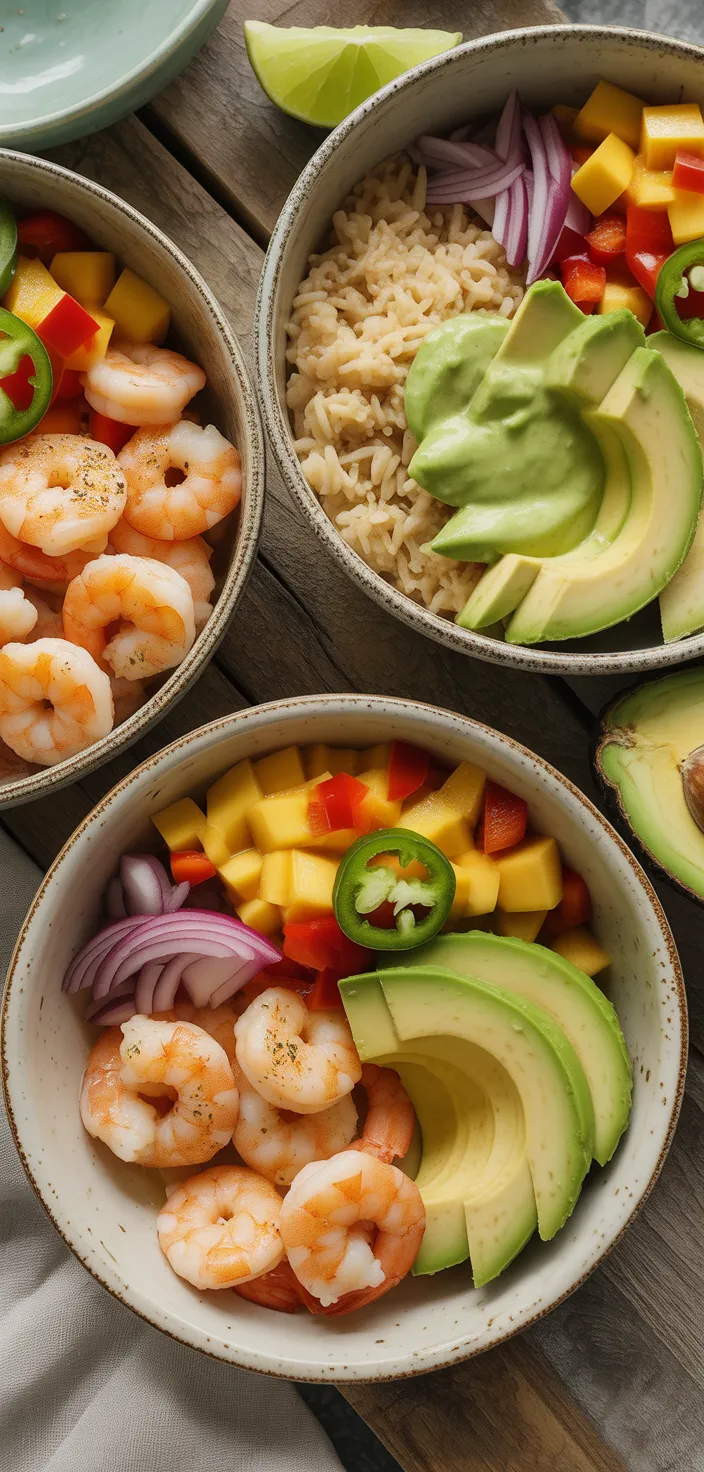 Ingredients photo for Shrimp And Avocado Bowls With Mango Salsa & Lime Recipe