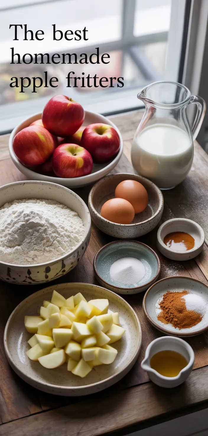 Ingredients photo for The BEST Homemade Apple Fritters Recipe