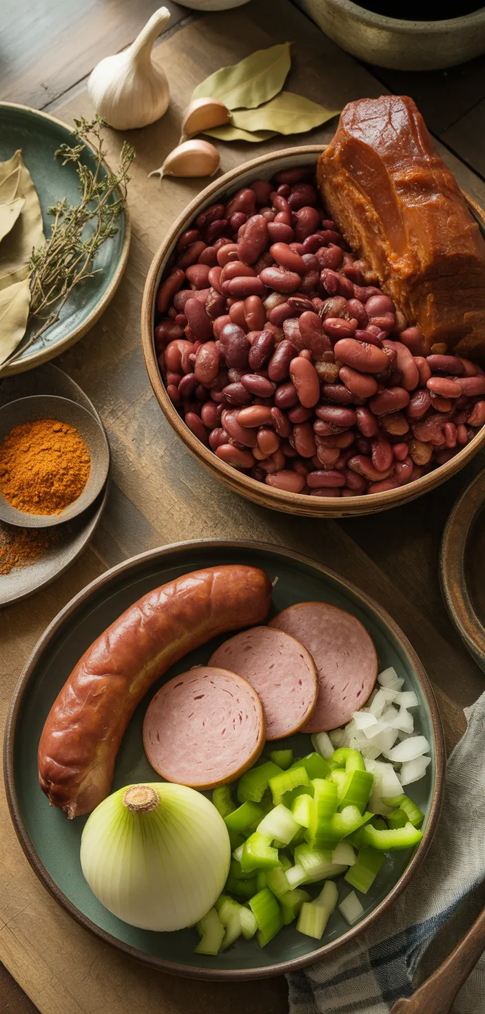 Ingredients photo for The BEST Red Beans And Rice Recipe
