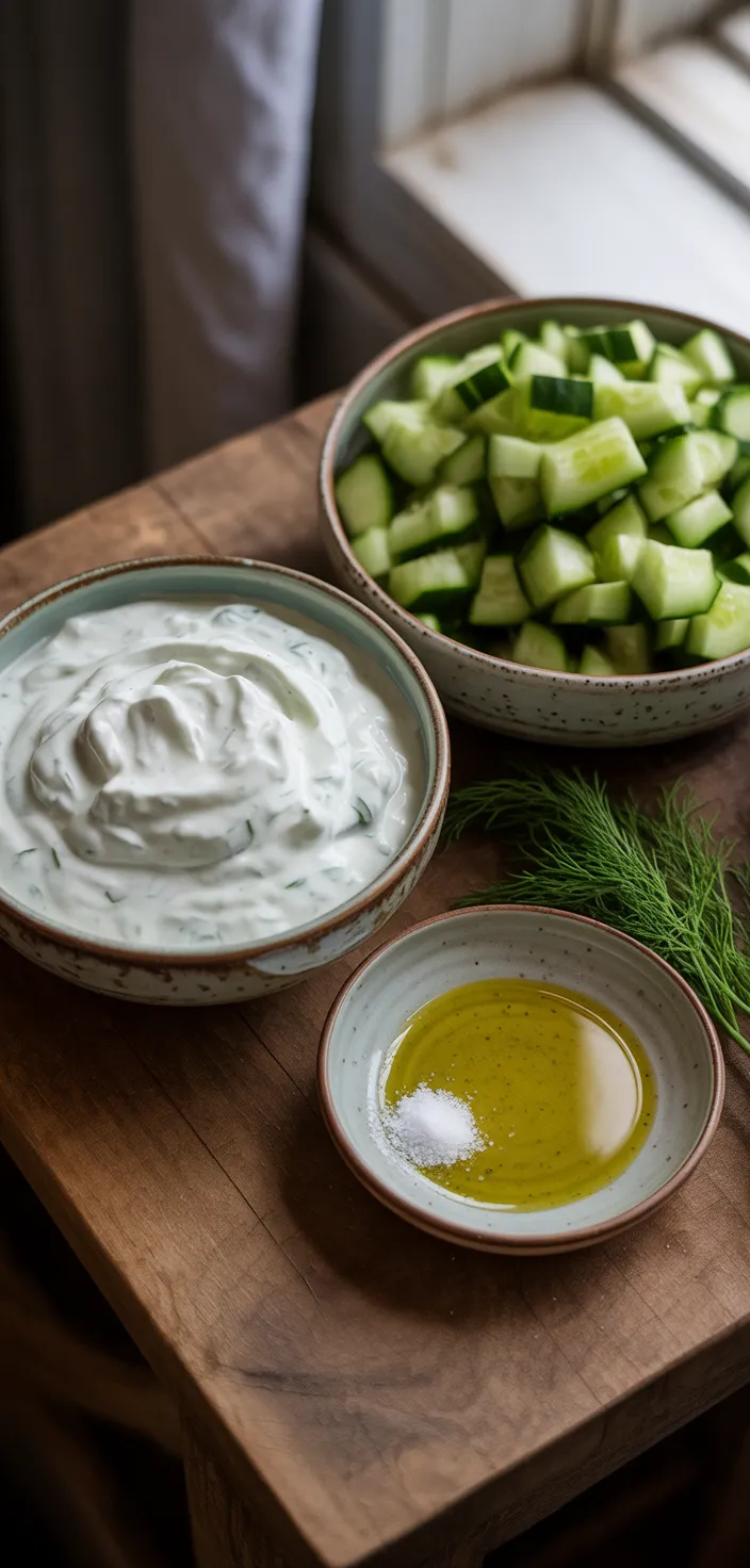 Ingredients photo for Tzatziki Sauce (Easy Dip Idea) Recipe