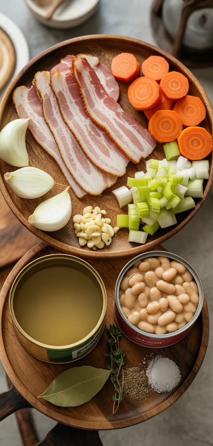 Ingredients photo for White Bean Soup With Bacon Recipe