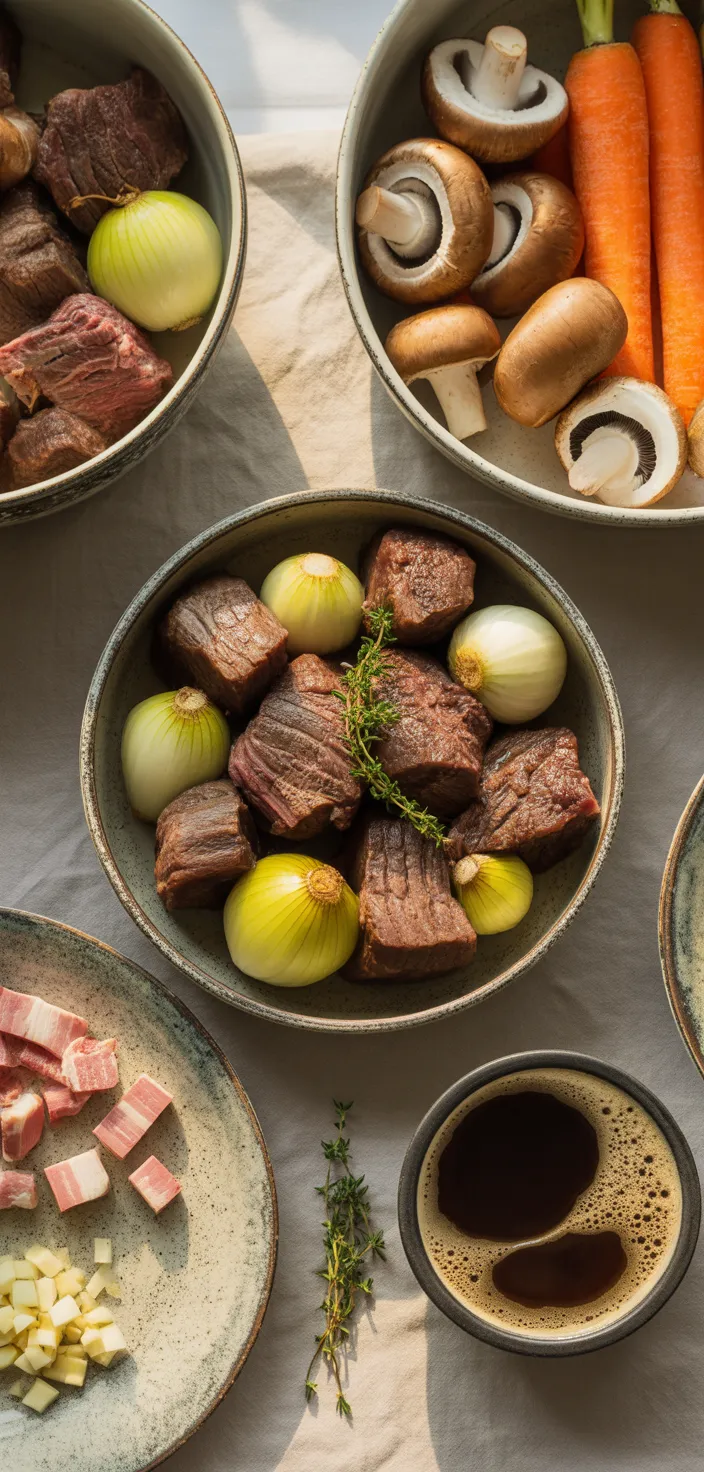 Ingredients photo for Beef Carbonnade Stew (Carbonade) Recipe