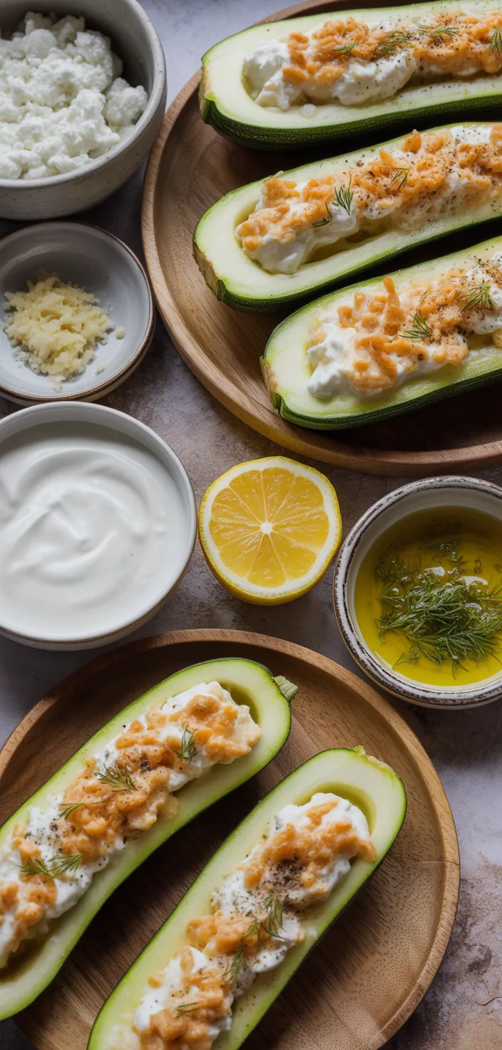 Ingredients photo for Cheese Stuffed Zucchini Boats Recipe