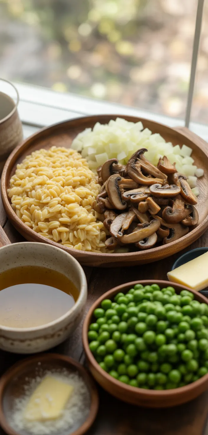 Ingredients photo for Creamy Stovetop Mushroom Orzo Recipe