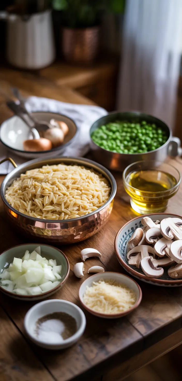 Ingredients photo for Creamy Stovetop Mushroom Orzo Recipe