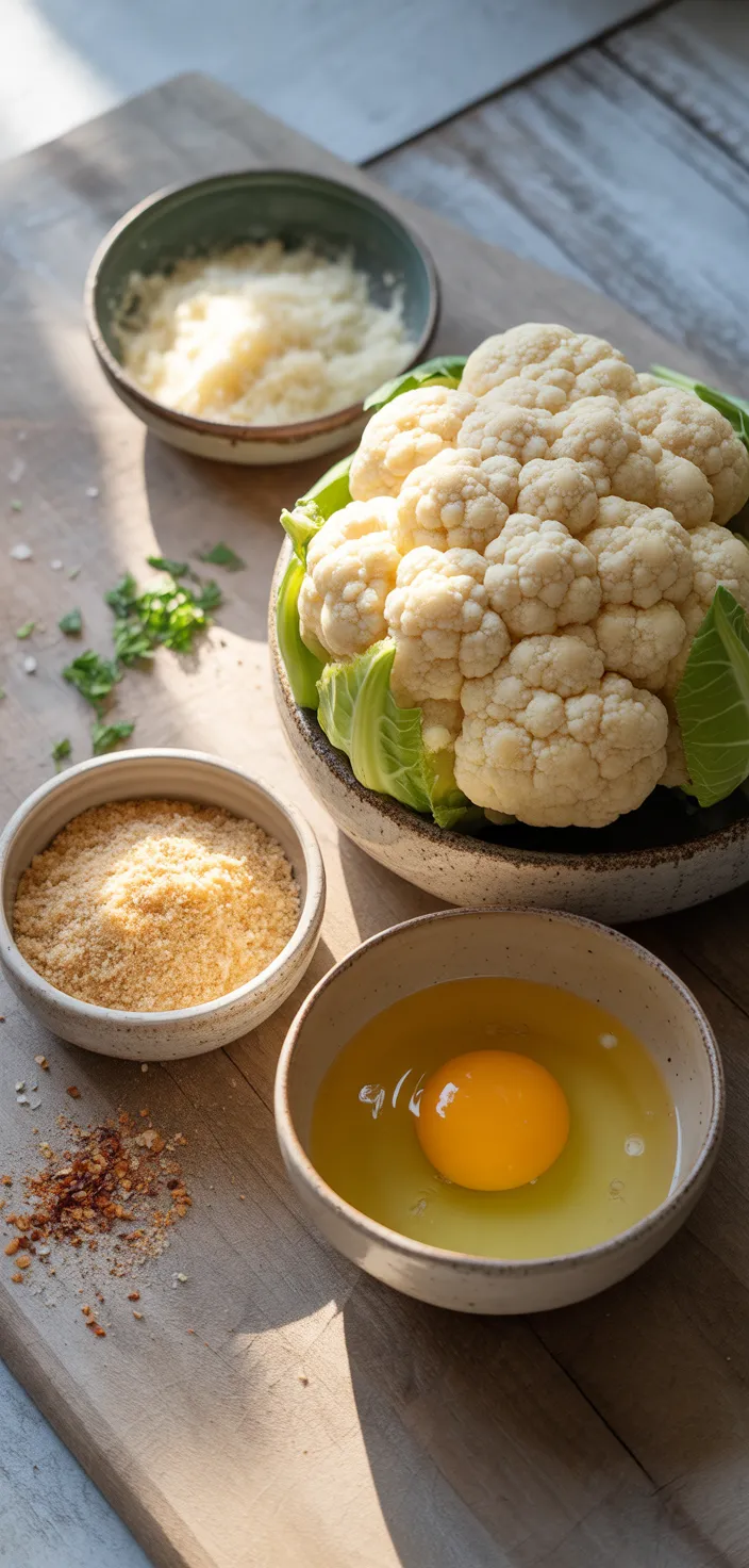 Ingredients photo for Crispy Parmesan Roasted Cauliflower Recipe