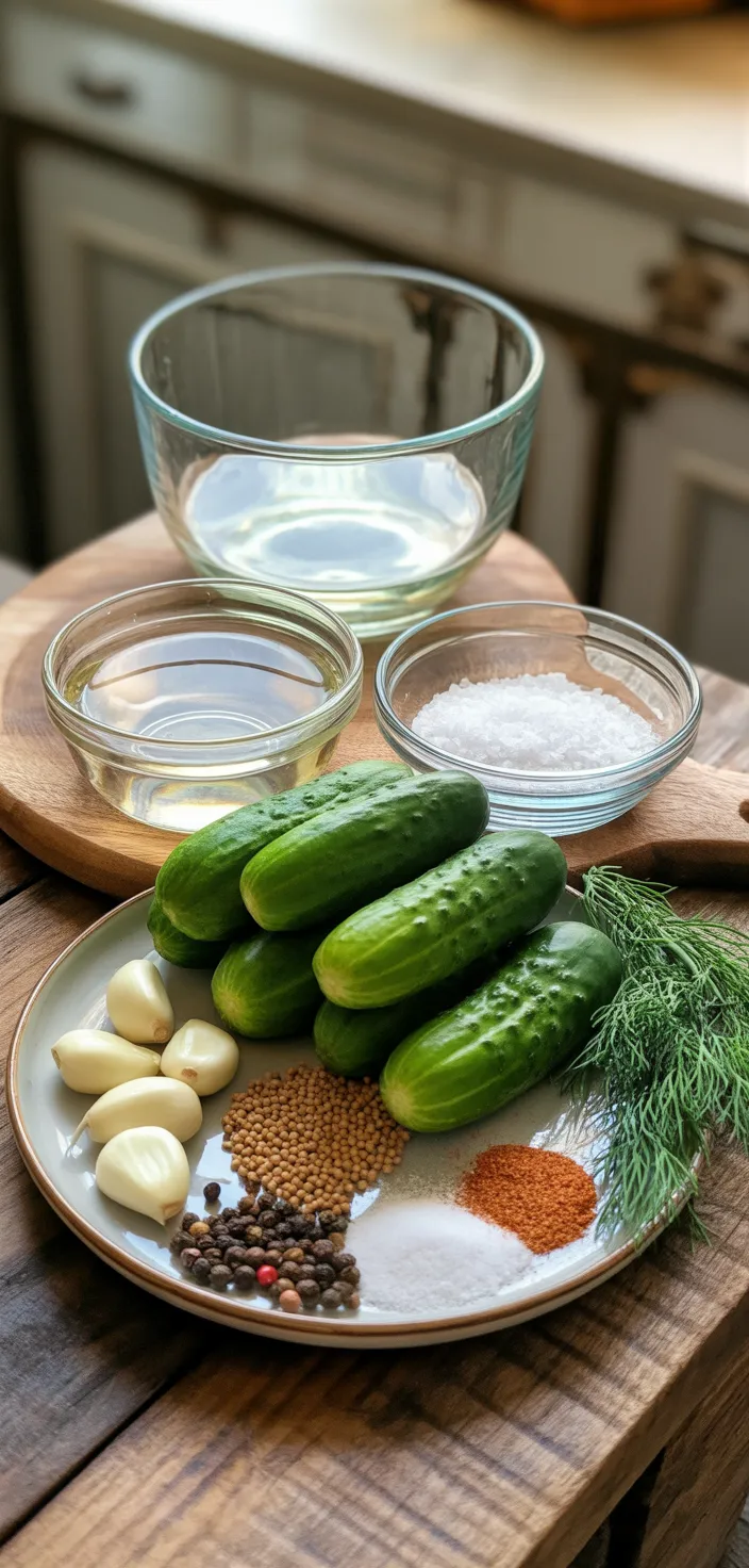 Ingredients photo for Crunchy Garlic Dill Pickles / The Grateful Girl Cooks! Recipe