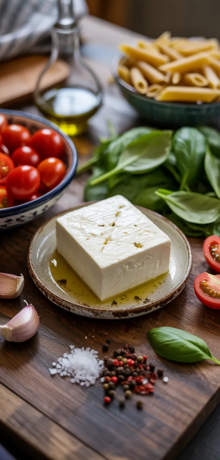 Ingredients photo for Easy Baked Feta Pasta Recipe