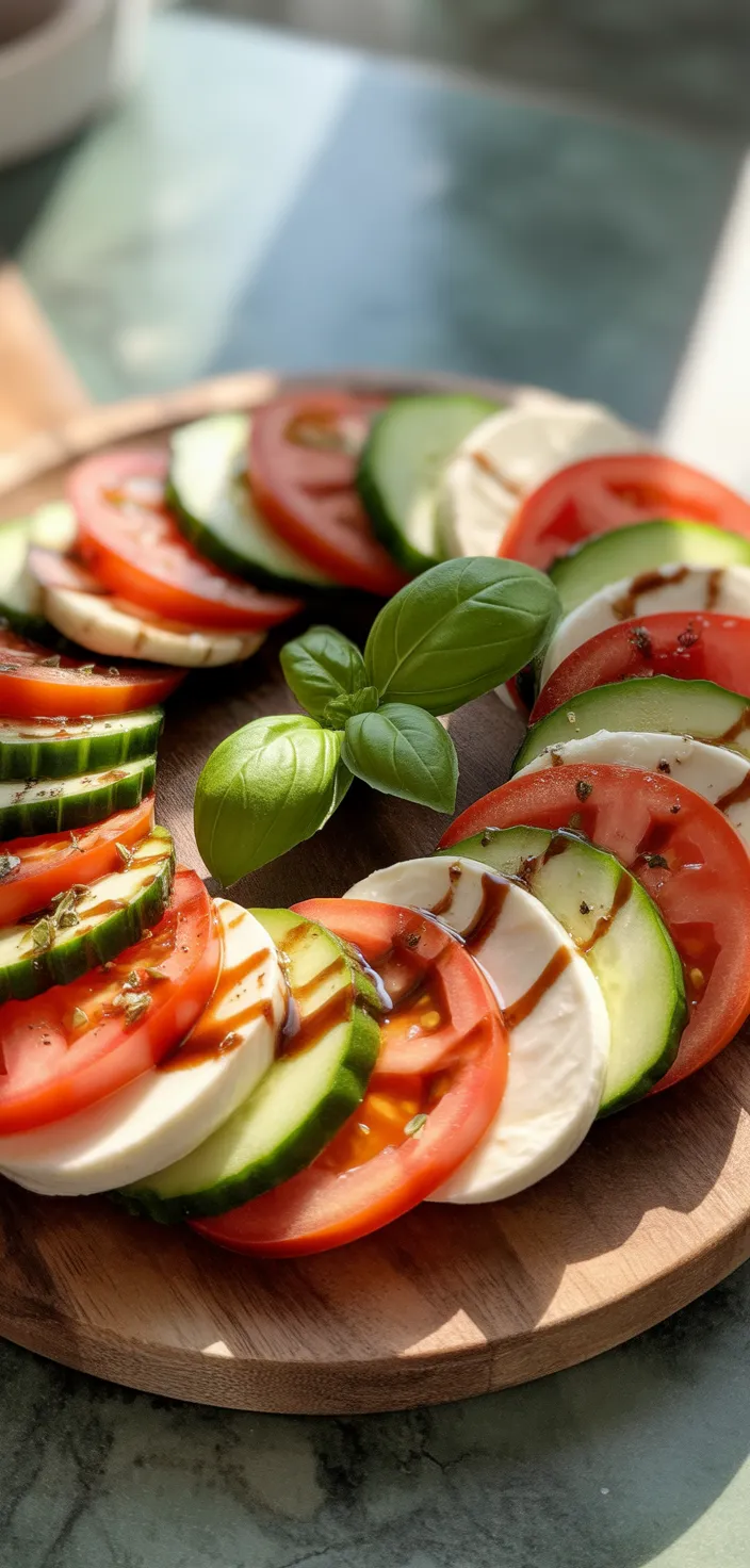 Ingredients photo for Easy Cucumber Caprese Salad   Recipe