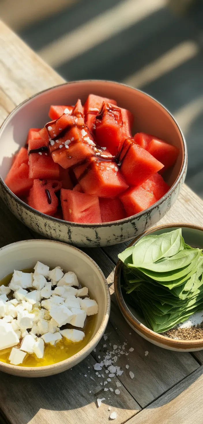 Ingredients photo for Fresh Watermelon Feta Salad Recipe