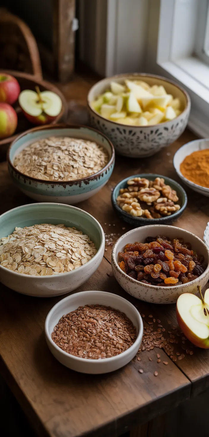 Ingredients photo for Healthy Breakfast Oatmeal Apple Cake (Flourless) Recipe