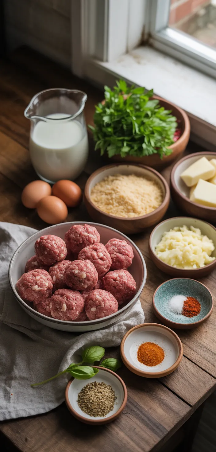 Ingredients photo for Juicy Italian Meatball Recipe