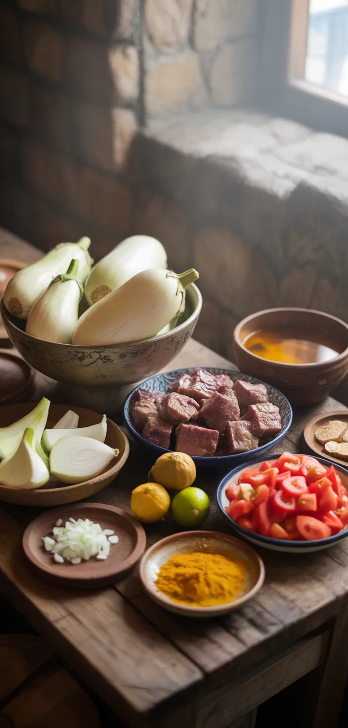 Ingredients photo for Khoresh Bademjan (Persian Eggplant Stew)rn Recipe