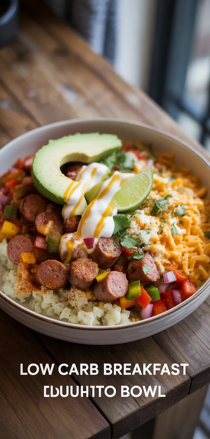 Ingredients photo for Low Carb Breakfast Burrito Bowl Recipe