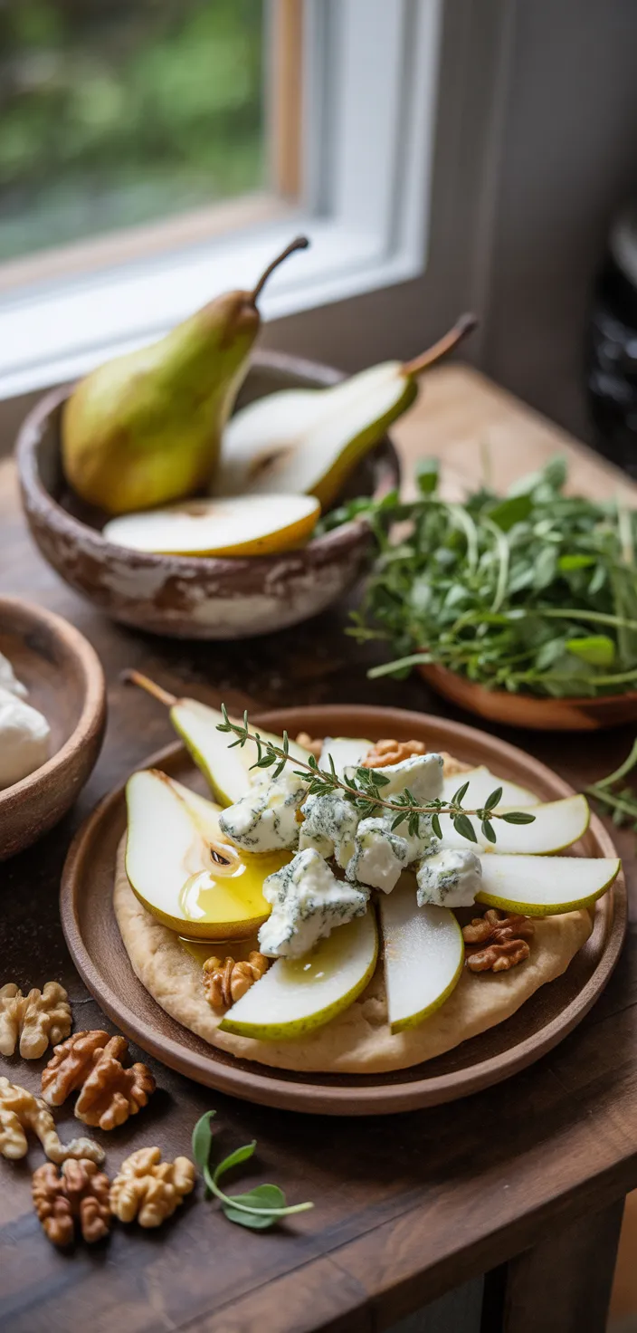 Ingredients photo for Pear And Gorgonzola Flatbread Recipe