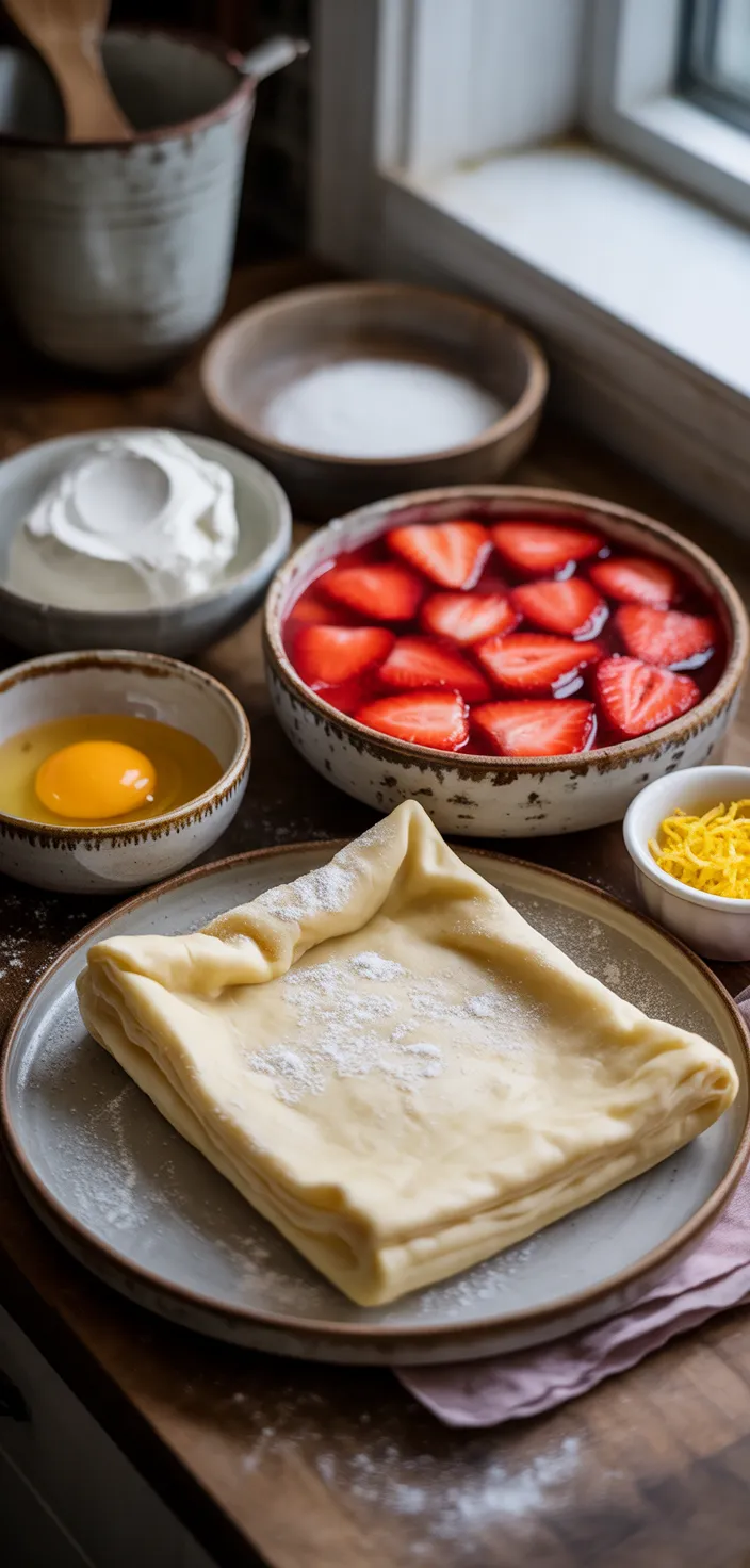 Ingredients photo for Strawberry Danish (with Cream Cheese) Recipe
