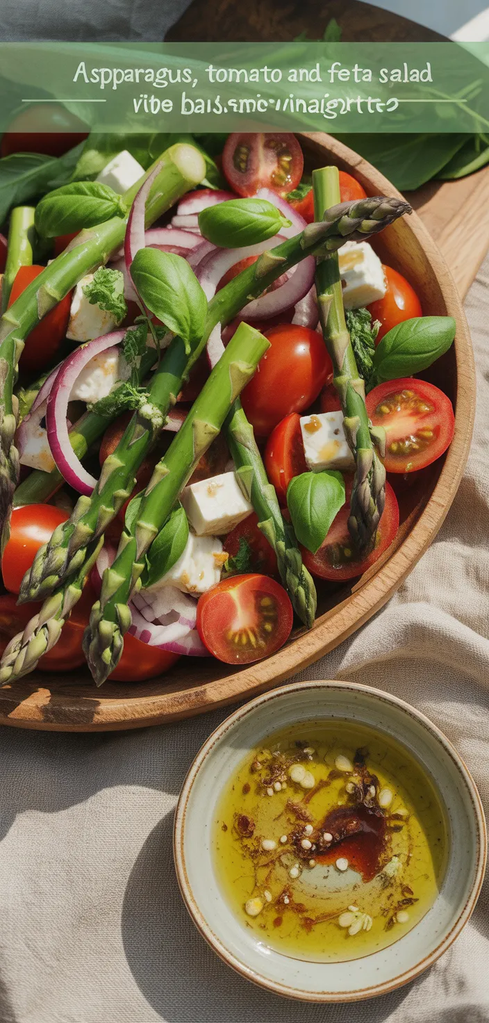 Ingredients photo for Asparagus, Tomato And Feta Salad With Balsamic Vinaigrette Recipe