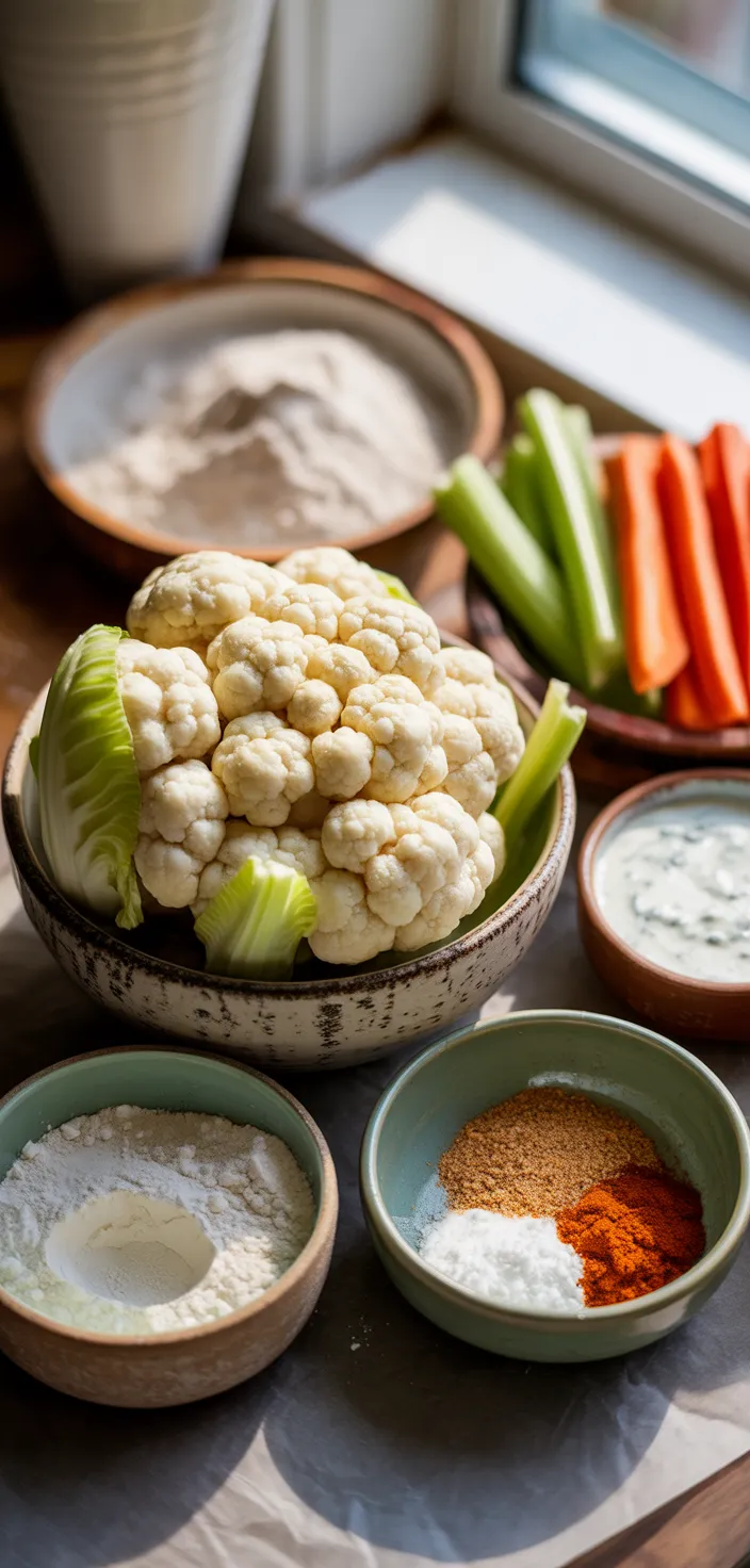 Ingredients photo for Buffalo Cauliflower Wings Recipe