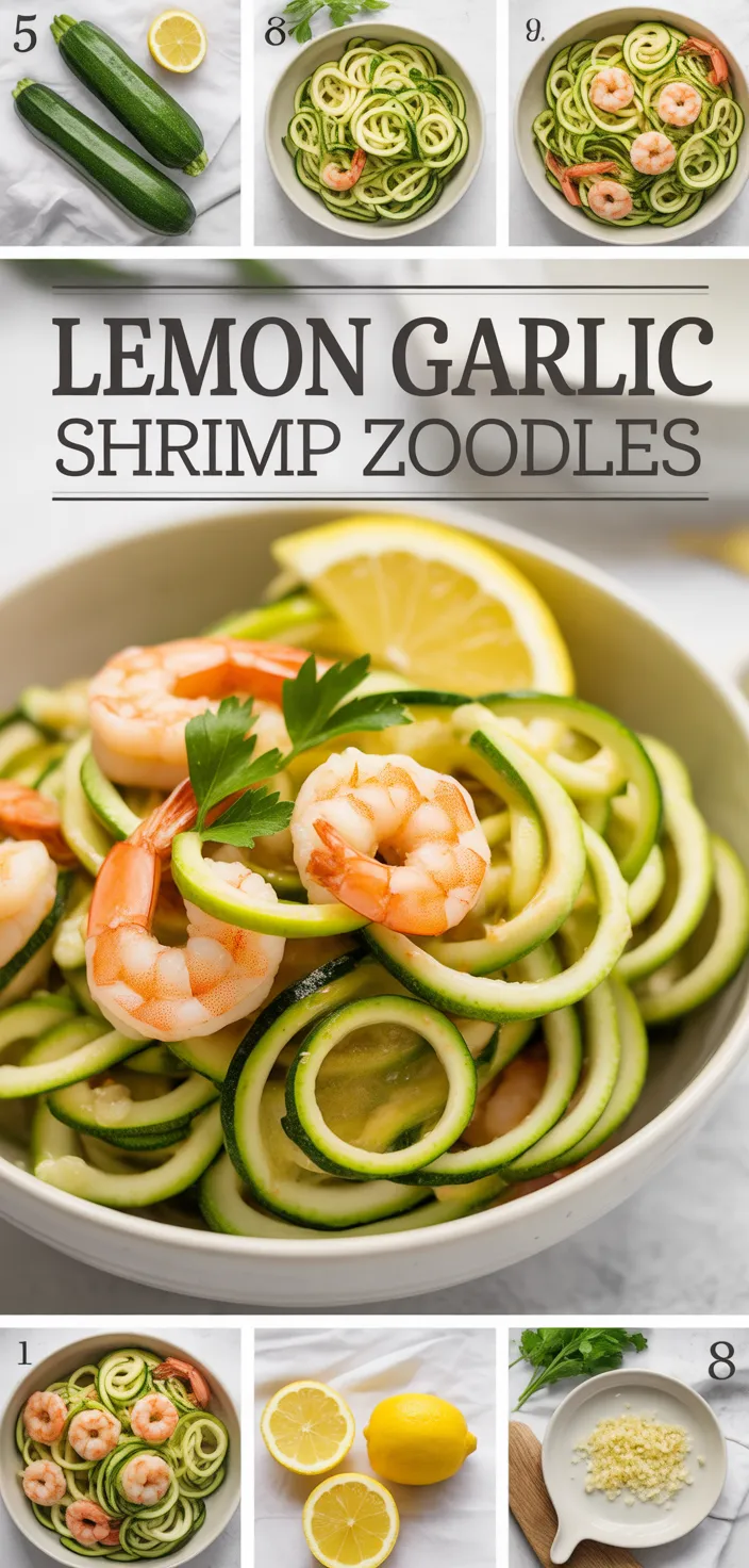 A photo of Lemon Garlic Shrimp Zucchini Noodle (Light & Easy Dinner!) Recipe