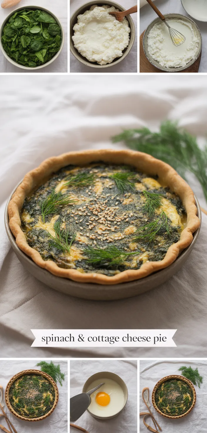 A photo of Spinach & Cottage Cheese Pie Recipe