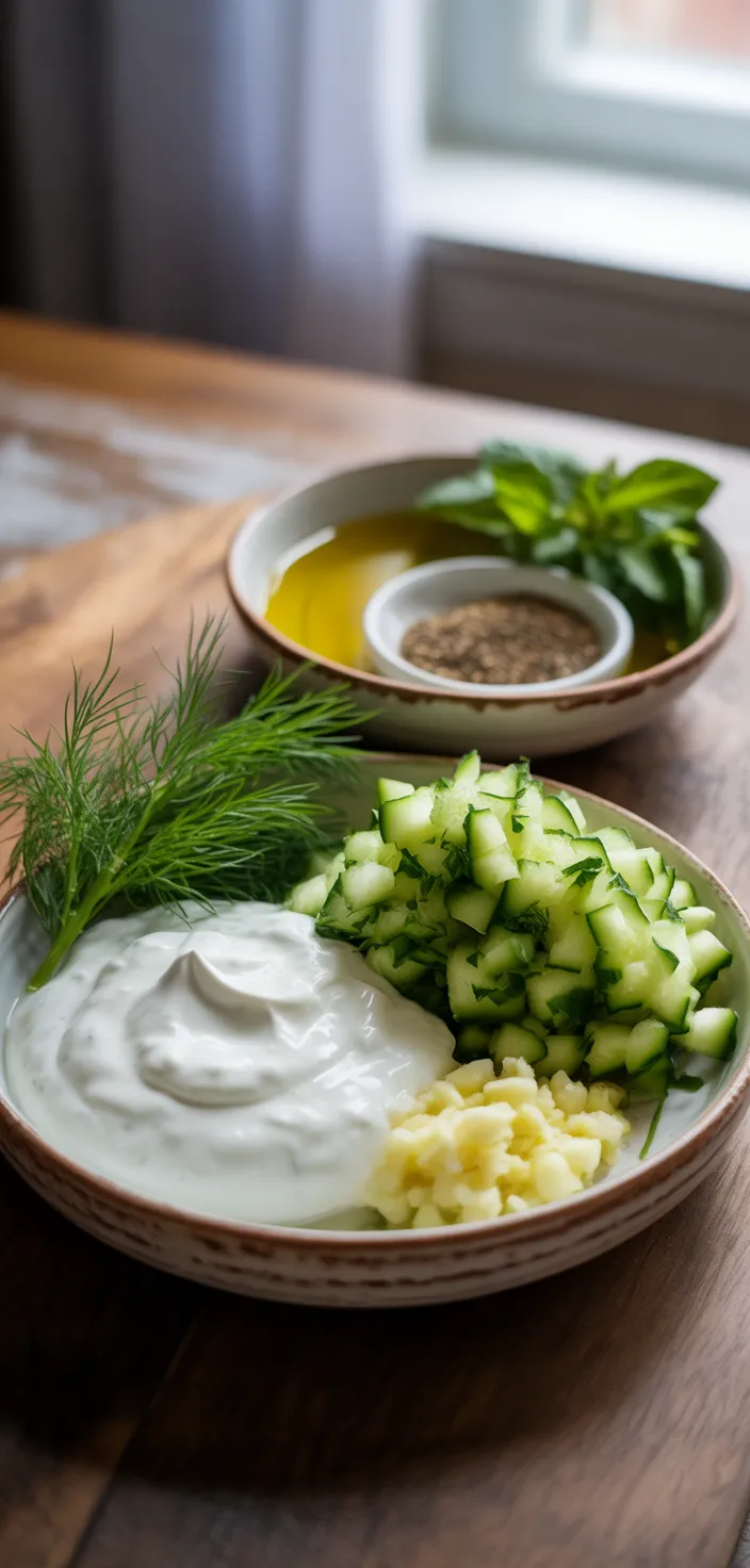 Ingredients photo for Easy Greek Tzatziki Sauce Recipe