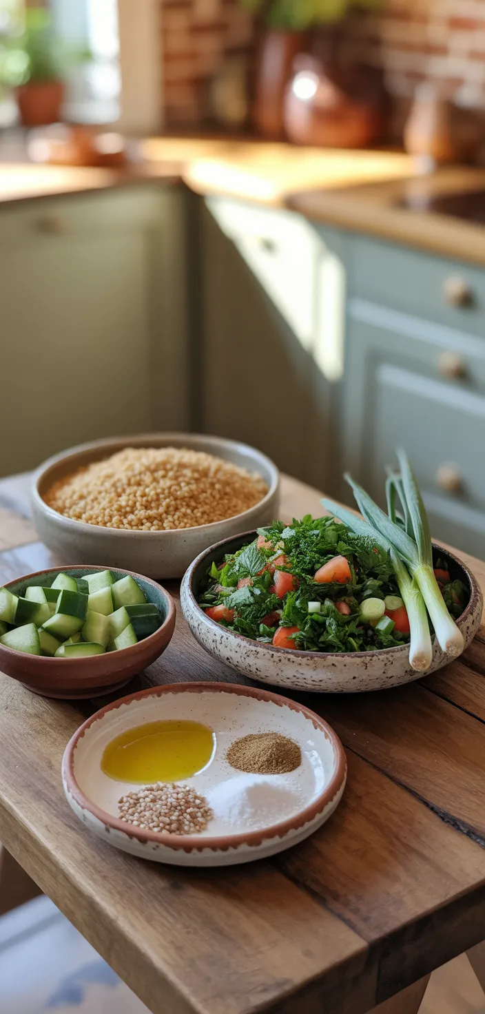 Ingredients photo for Easy Homemade Tabbouleh (tabouli) Recipe