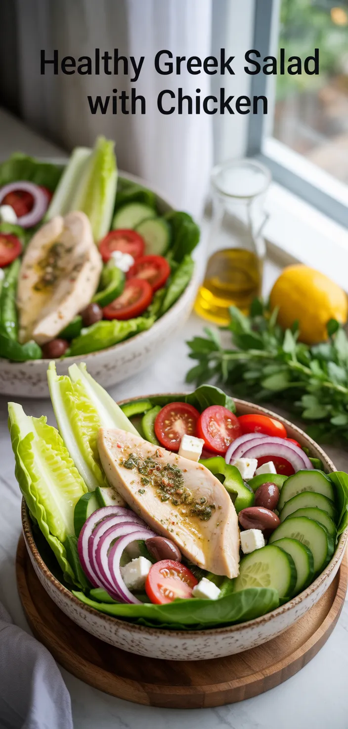 Ingredients photo for HEALTHY GREEK SALAD WITH CHICKEN Recipe