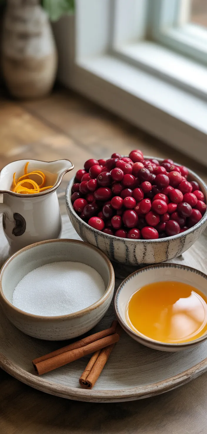 Ingredients photo for Homemade Cranberry Sauce Recipe