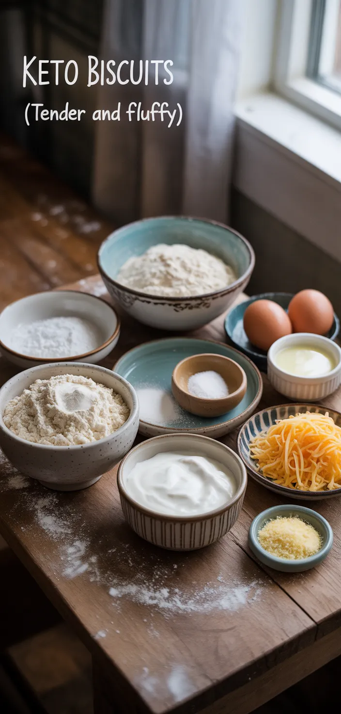 Ingredients photo for Keto Biscuits (Tender And Fluffy) Recipe