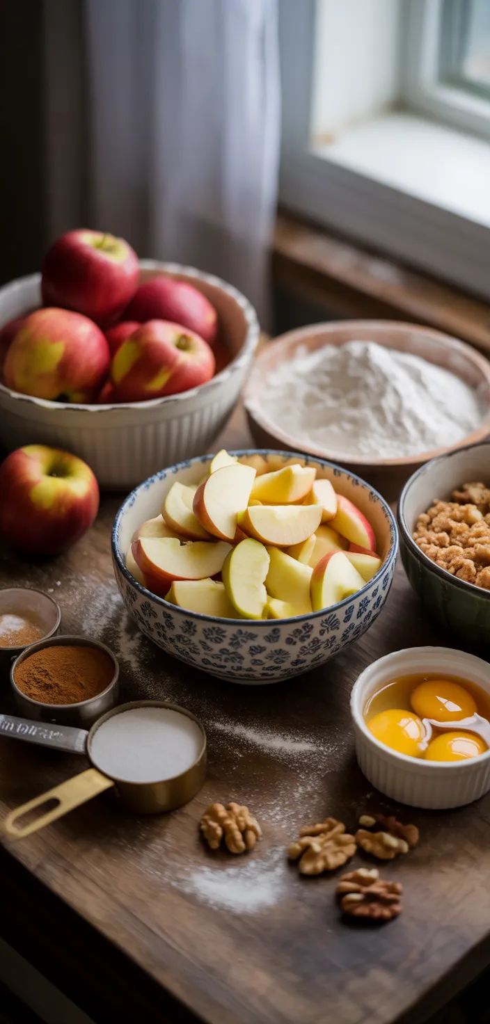 Ingredients photo for Mom's Best Apple Cake Recipe