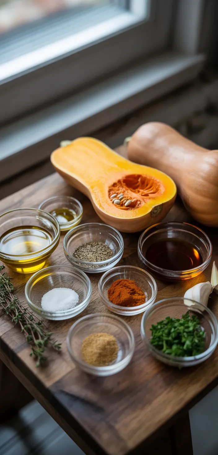 Ingredients photo for Oven Roasted Butternut Squash Recipe