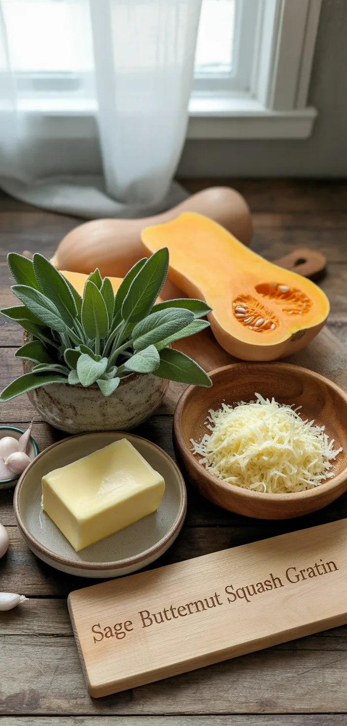Ingredients photo for Sage Butternut Squash Gratin Recipe