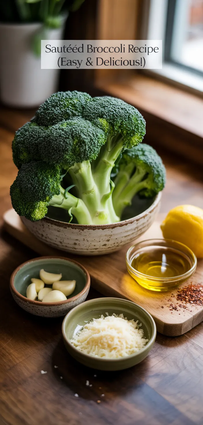 Ingredients photo for Sautéed Broccoli Recipe (Easy & Delicious!)