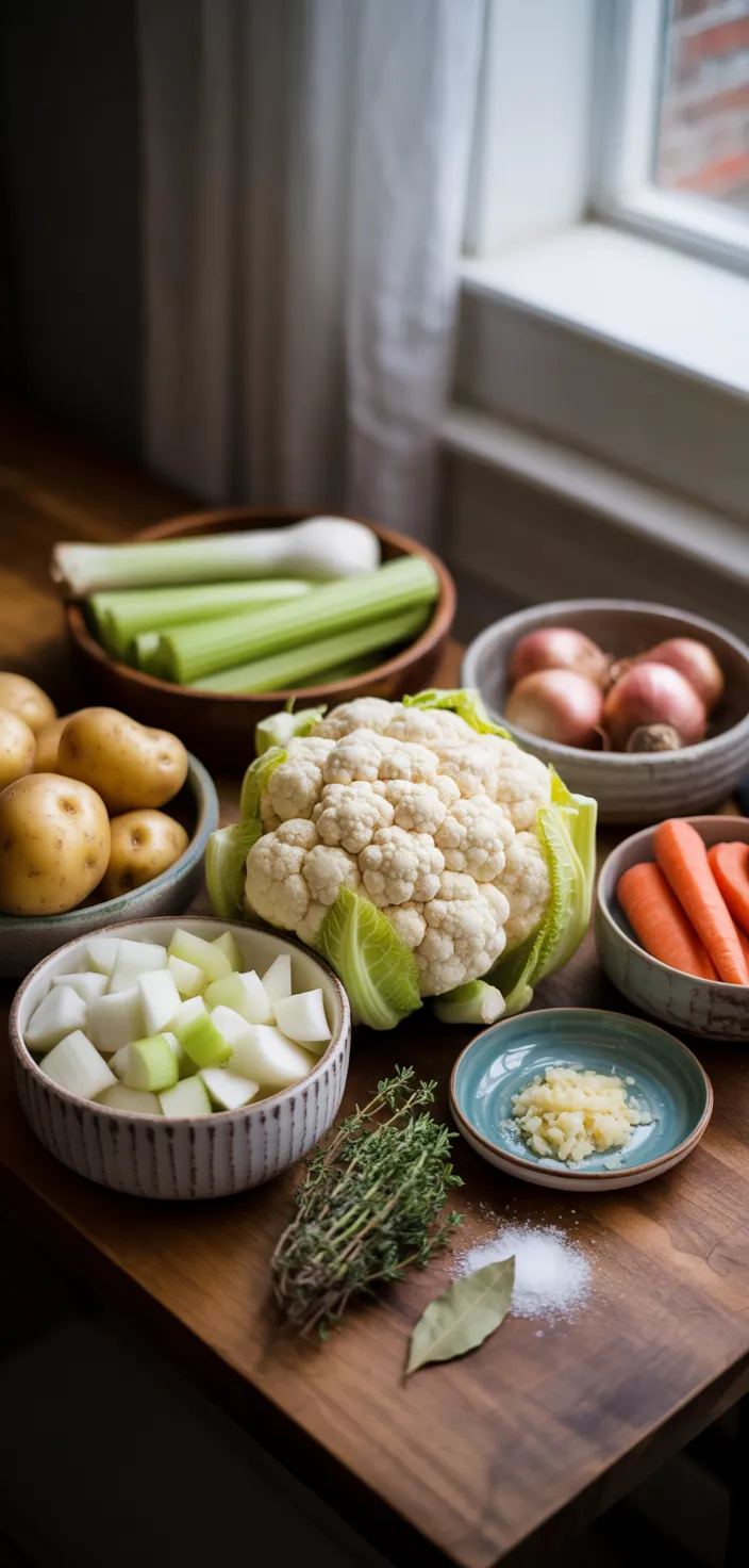 Ingredients photo for Slow Cooker Cauliflower Chowder Recipe
