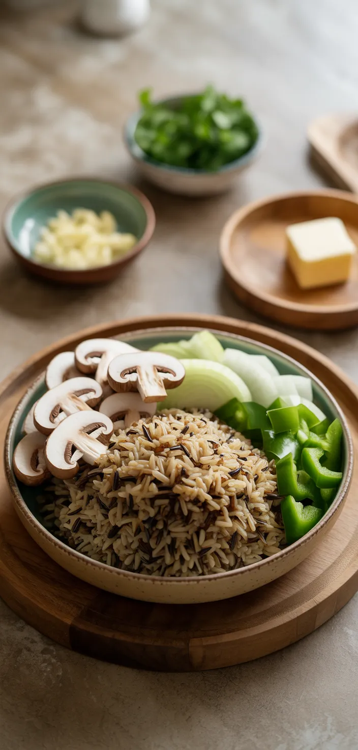 Ingredients photo for Wild Rice And Mushroom Pilaf Recipe