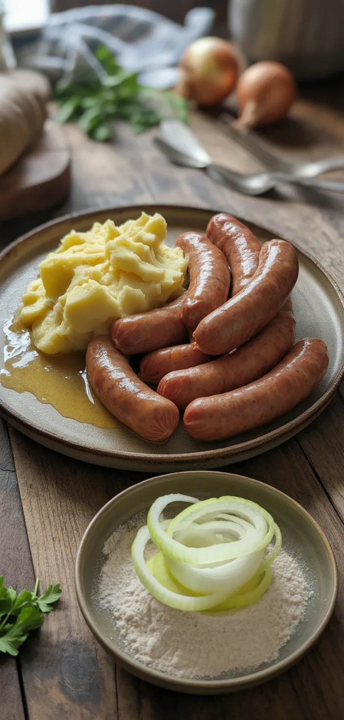 Ingredients photo for Bangers And Mash With Onion Gravy – Easy, Cozy, And Flavor Recipe
