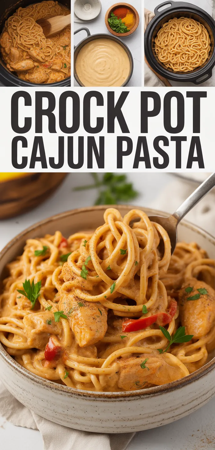 A photo of Crock Pot Creamy Cajun Chicken Pasta  Recipe