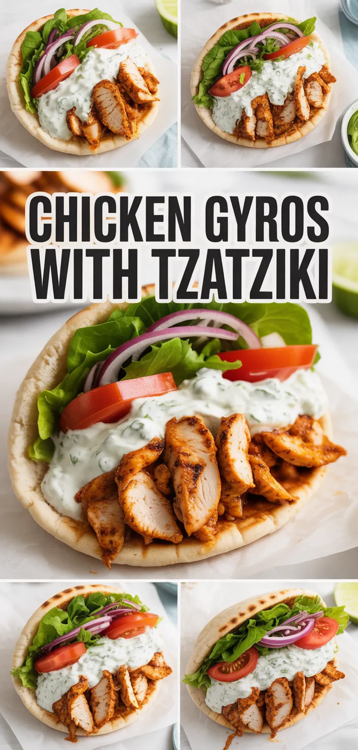 A photo of Greek Chicken Gyros With Tzatziki Sauce Recipe