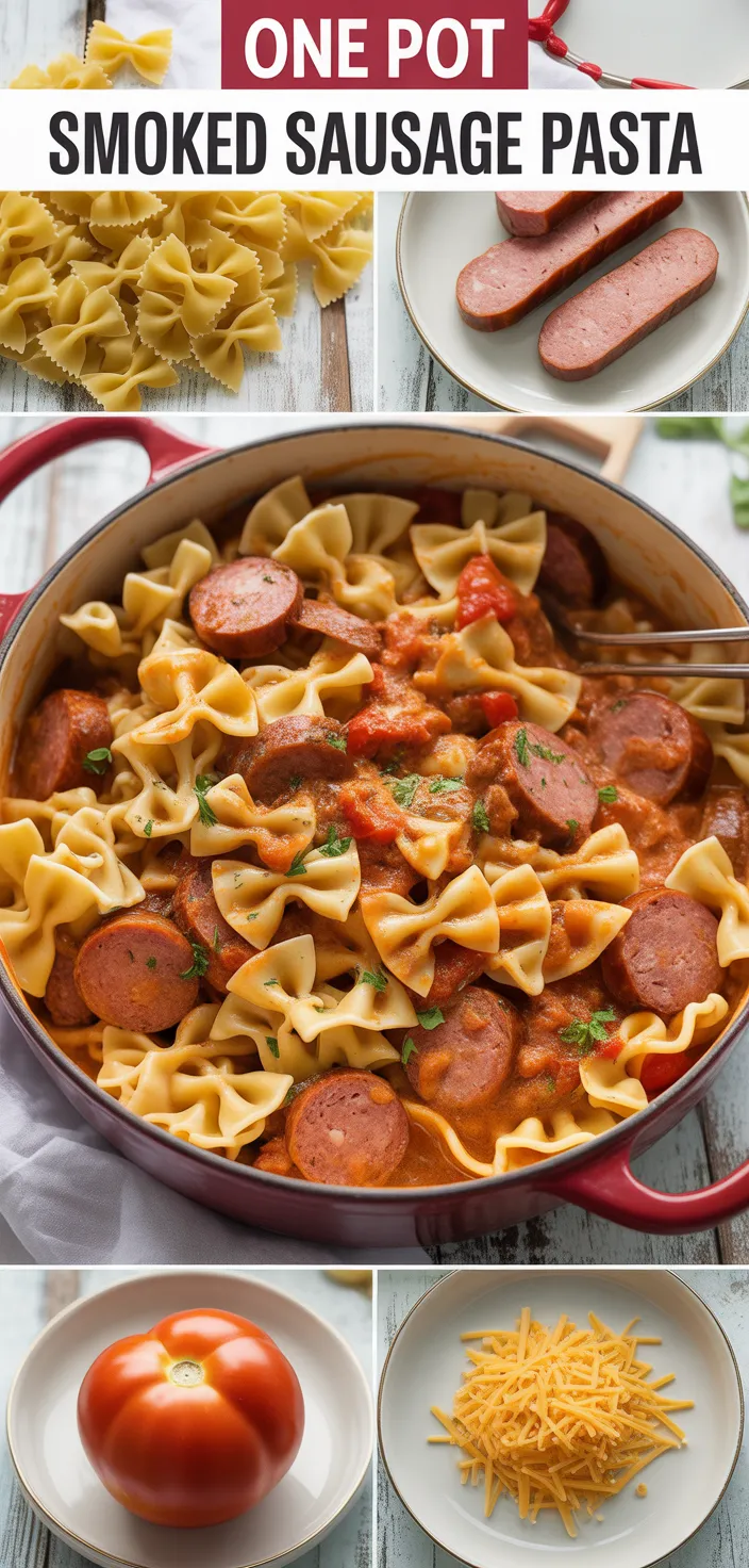 A photo of One Pot Smoked Sausage Pasta Recipe