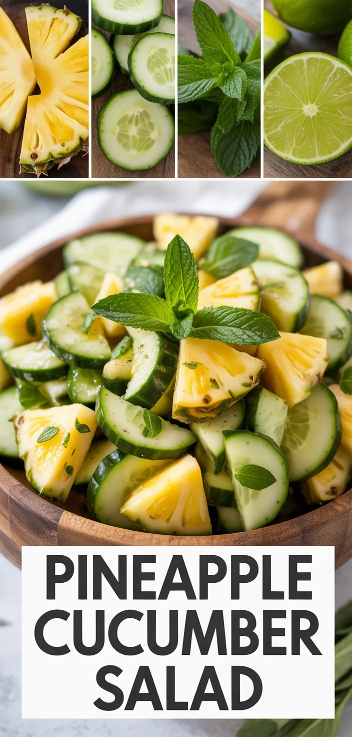 A photo of Pineapple Cucumber Salad – A Refreshing, Sweet & Savory Dish Recipe