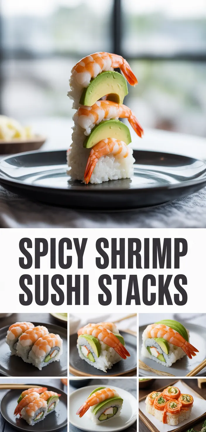 A photo of Spicy Shrimp Sushi Stacks – A Delectable Fusion Of Flavors Recipe