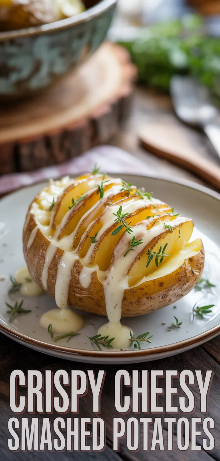 A photo of The Best Smashed Potatoes Recipe – Crispy, Buttery, & Cheesy!