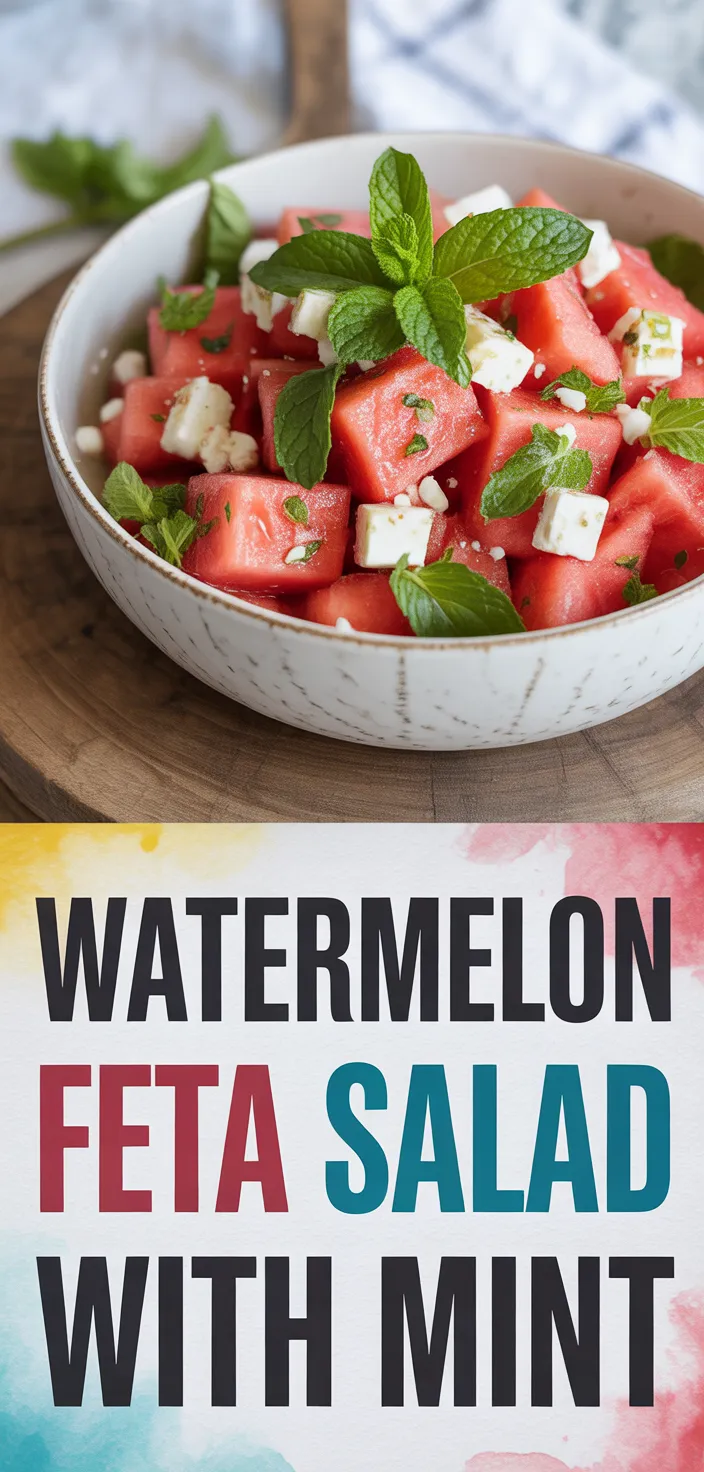 A photo of Watermelon Feta Salad With Mint Recipe
