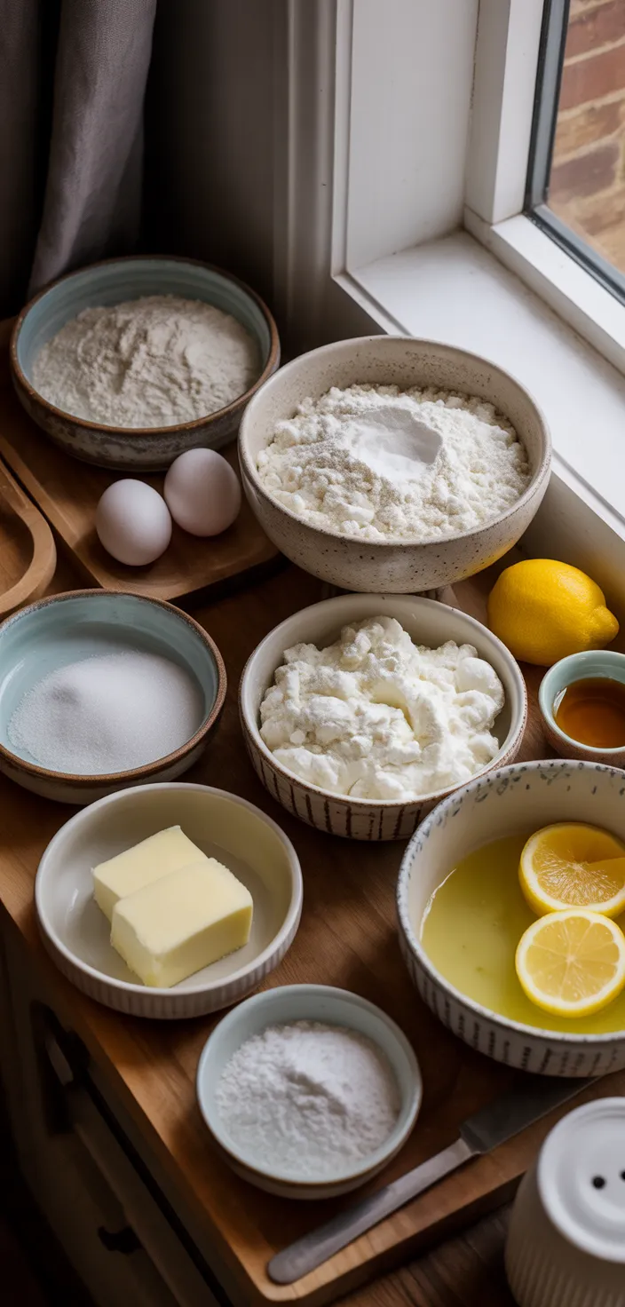 Ingredients photo for EASY Lemon Ricotta Pound Cake Recipe