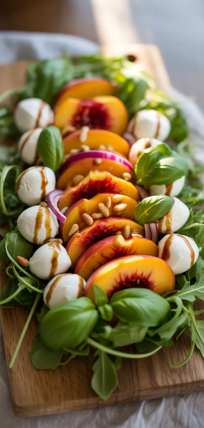 Ingredients photo for Juicy Peach And Mozzarella Delight Salad Recipe