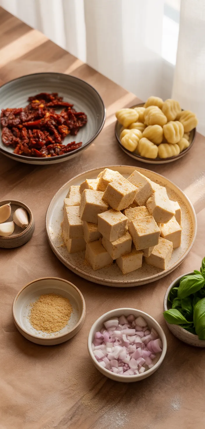 Ingredients photo for Marry Me Crispy Tofu With Gnocchi Recipe