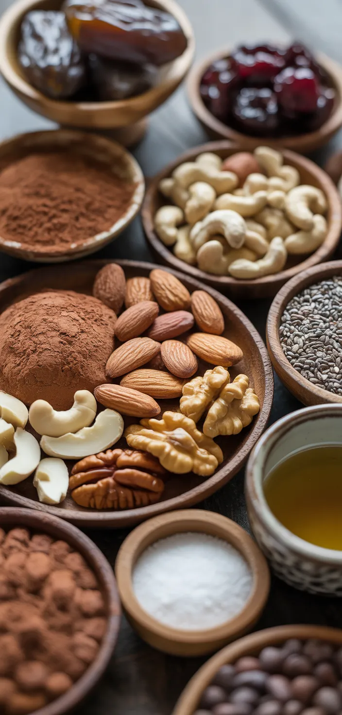 Ingredients photo for No Bake Superfood Brownies (vegan & Gluten Free) Recipe