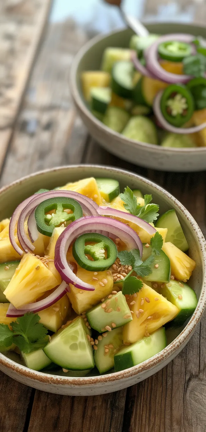 Ingredients photo for Pineapple Cucumber Salad – A Refreshing, Sweet & Savory Dish Recipe