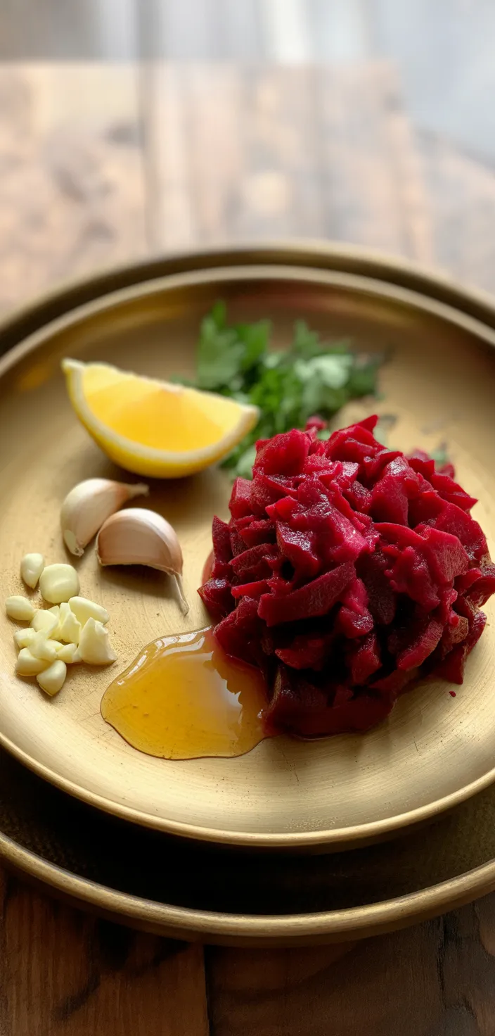 Ingredients photo for Sautéed Beets With Garlic Butter Sauce Recipe