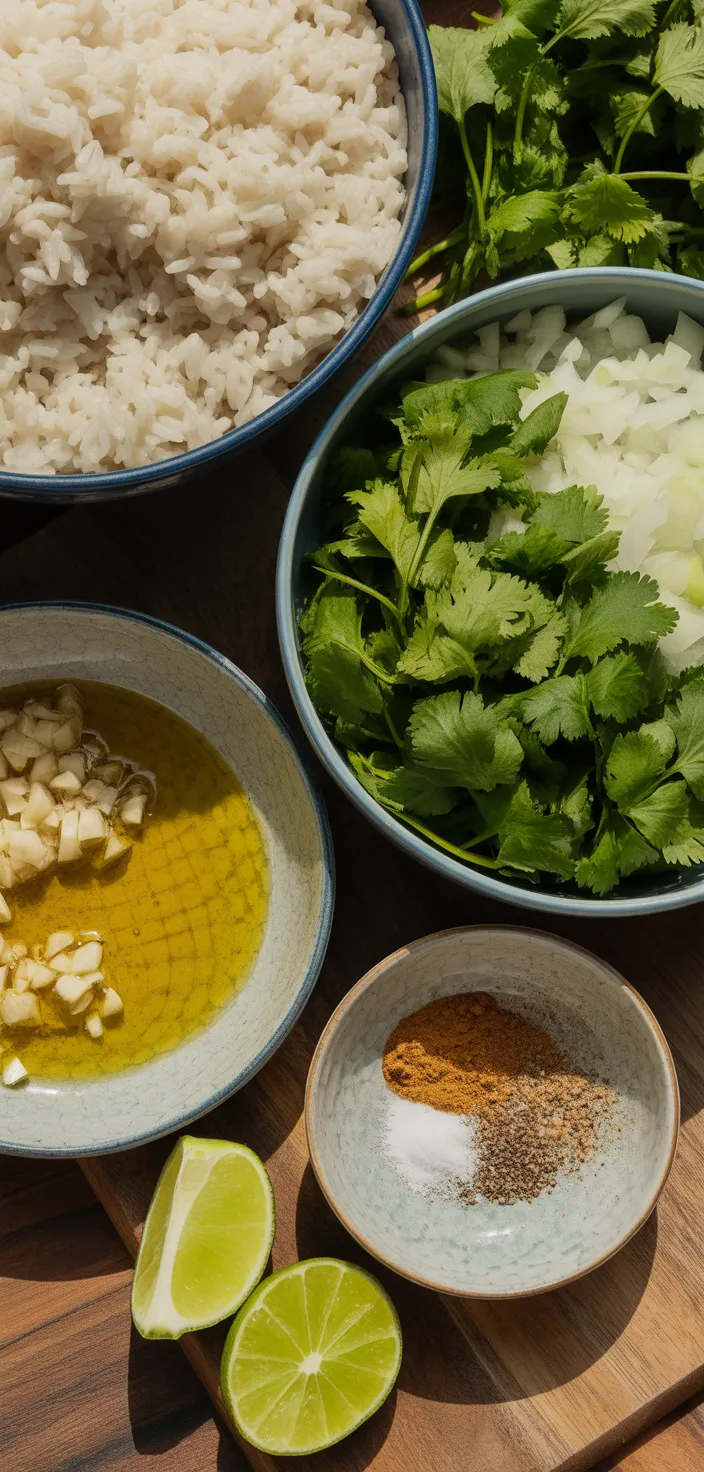 Ingredients photo for Spicy Green Rice Recipe